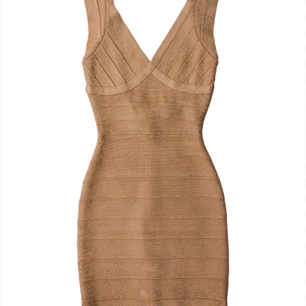 Herve Leger Tan Mini Dress